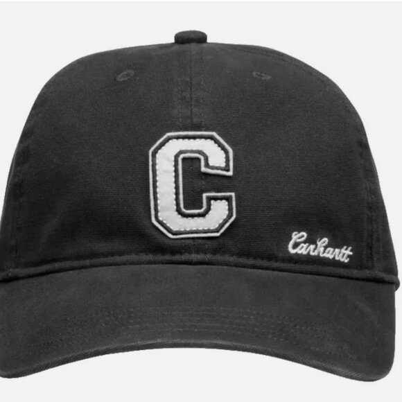 Carhartt Logo Black Cap Hat OSFA Cotton NWT - Picture 2 of 5